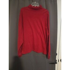Gulf Traders Red Turtleneck,‎ Men's XXL Cotton Shirt, Long Sleeve, Festive